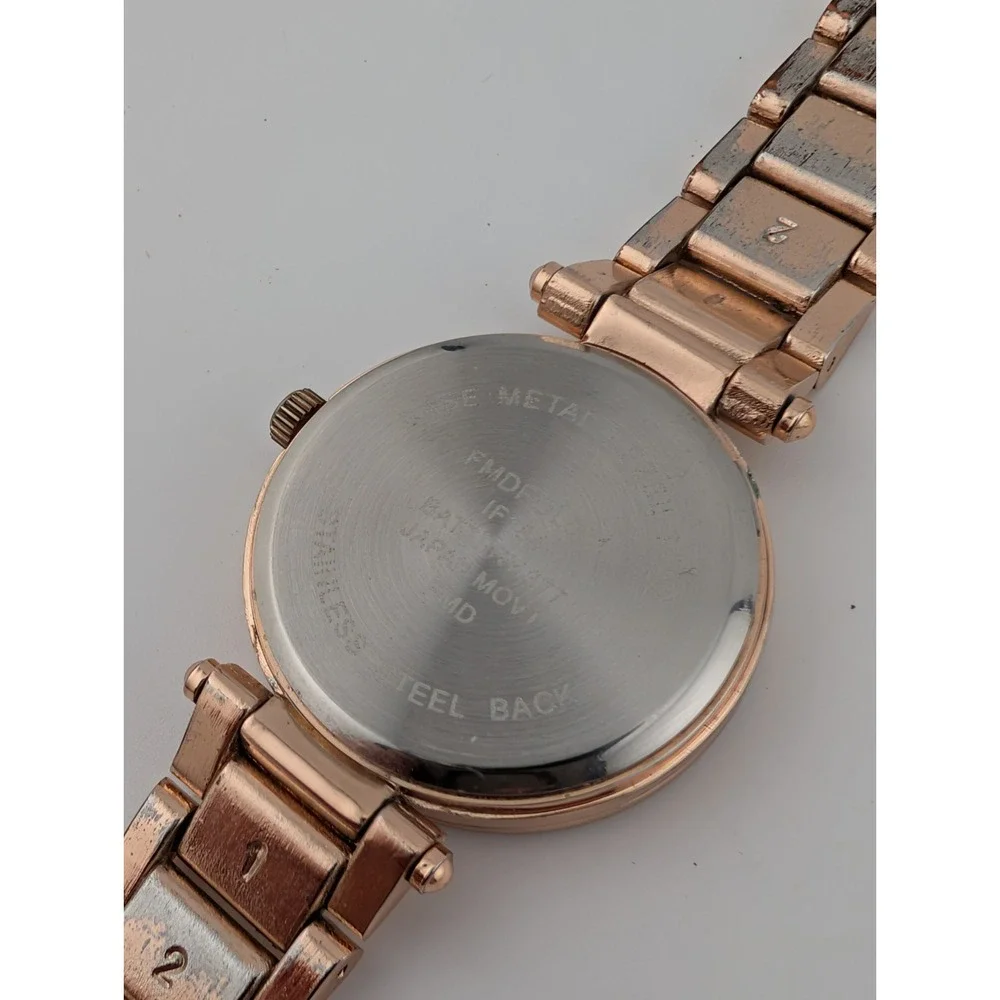 Folio Watch Women 34mm Case Crystal Bezel Rose Gold 6.5